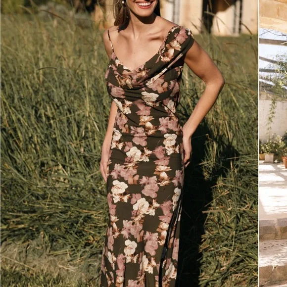 Floral Print Women Dress in Green - Picture 1 of 2